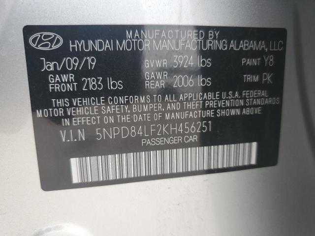 Photo 11 VIN: 5NPD84LF2KH456251 - HYUNDAI ELANTRA SE 