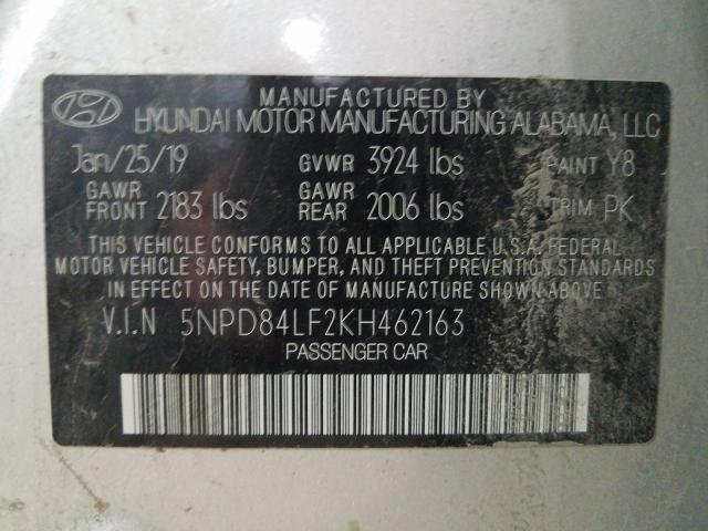 Photo 9 VIN: 5NPD84LF2KH462163 - HYUNDAI ELANTRA SE 