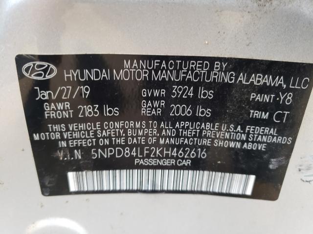 Photo 9 VIN: 5NPD84LF2KH462616 - HYUNDAI ELANTRA SE 