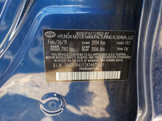 Photo 9 VIN: 5NPD84LF2KH473681 - HYUNDAI ELANTRA SE 