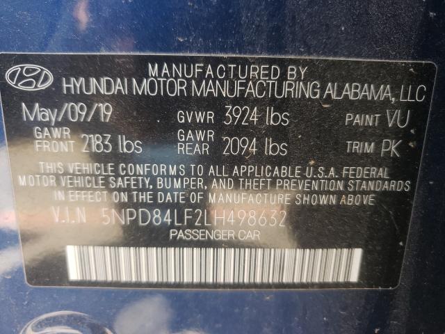 Photo 9 VIN: 5NPD84LF2LH498632 - HYUNDAI ELANTRA SE 