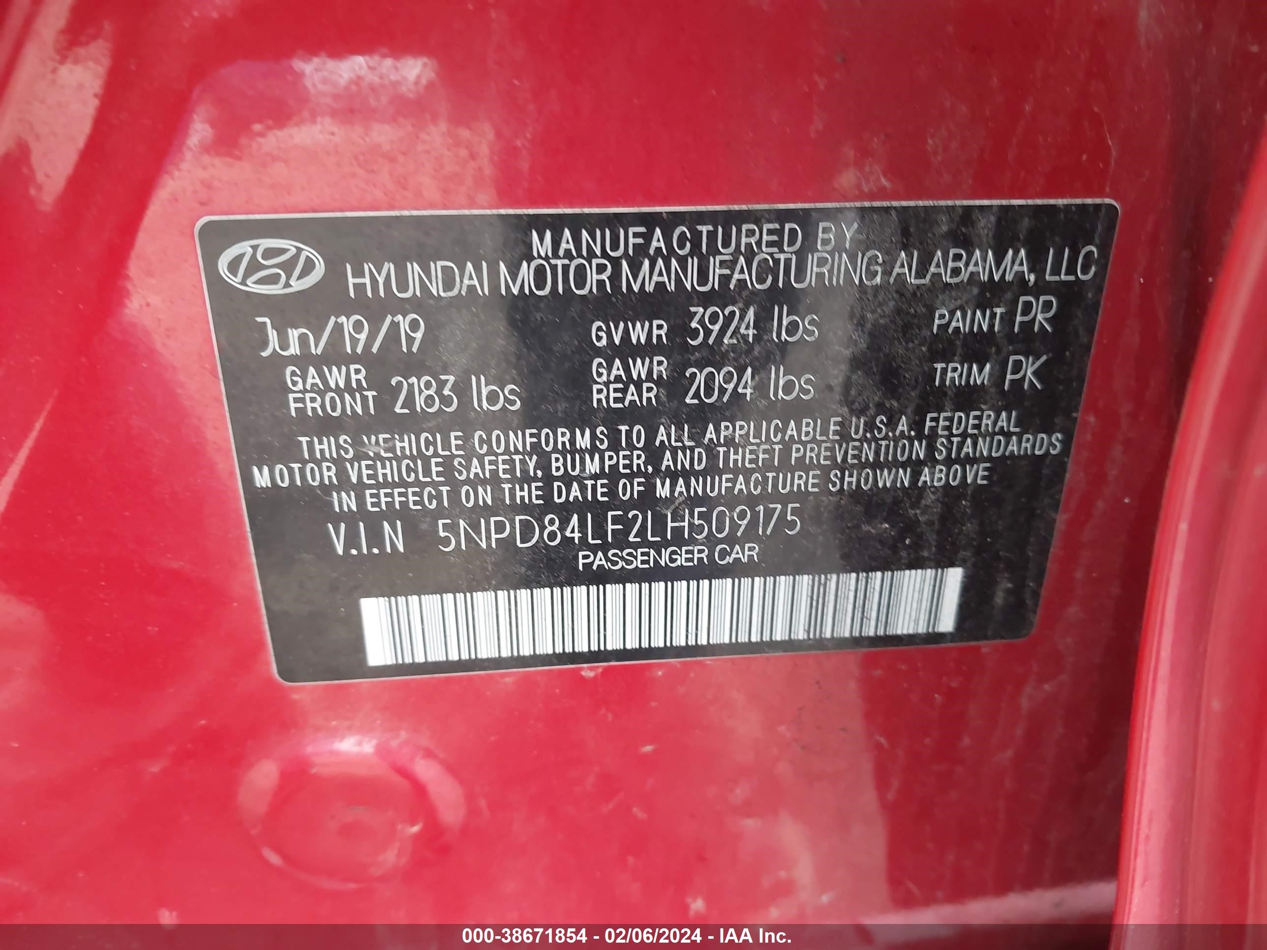 Photo 8 VIN: 5NPD84LF2LH509175 - HYUNDAI ELANTRA 