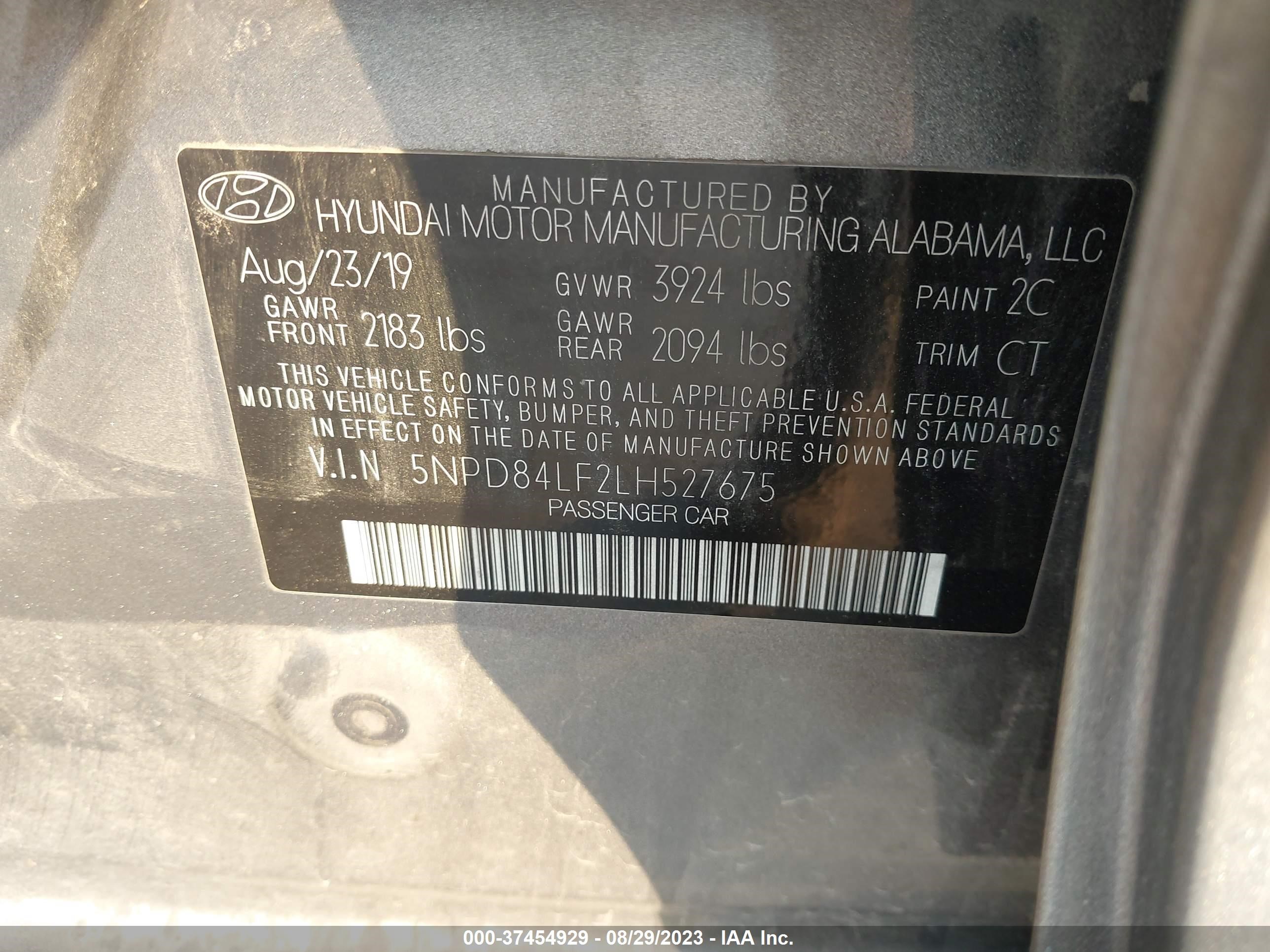 Photo 8 VIN: 5NPD84LF2LH527675 - HYUNDAI ELANTRA 