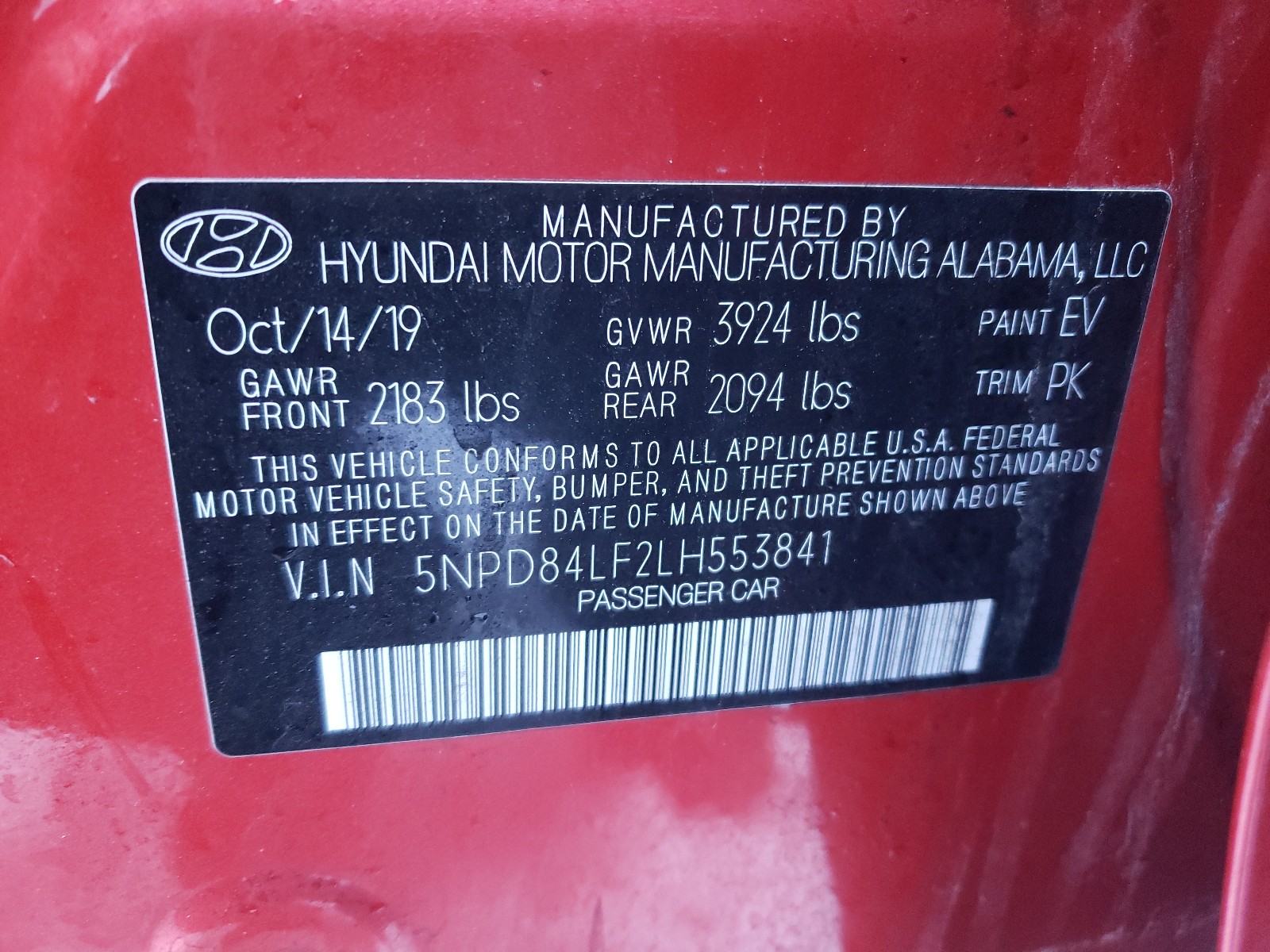 Photo 9 VIN: 5NPD84LF2LH553841 - HYUNDAI ELANTRA SE 