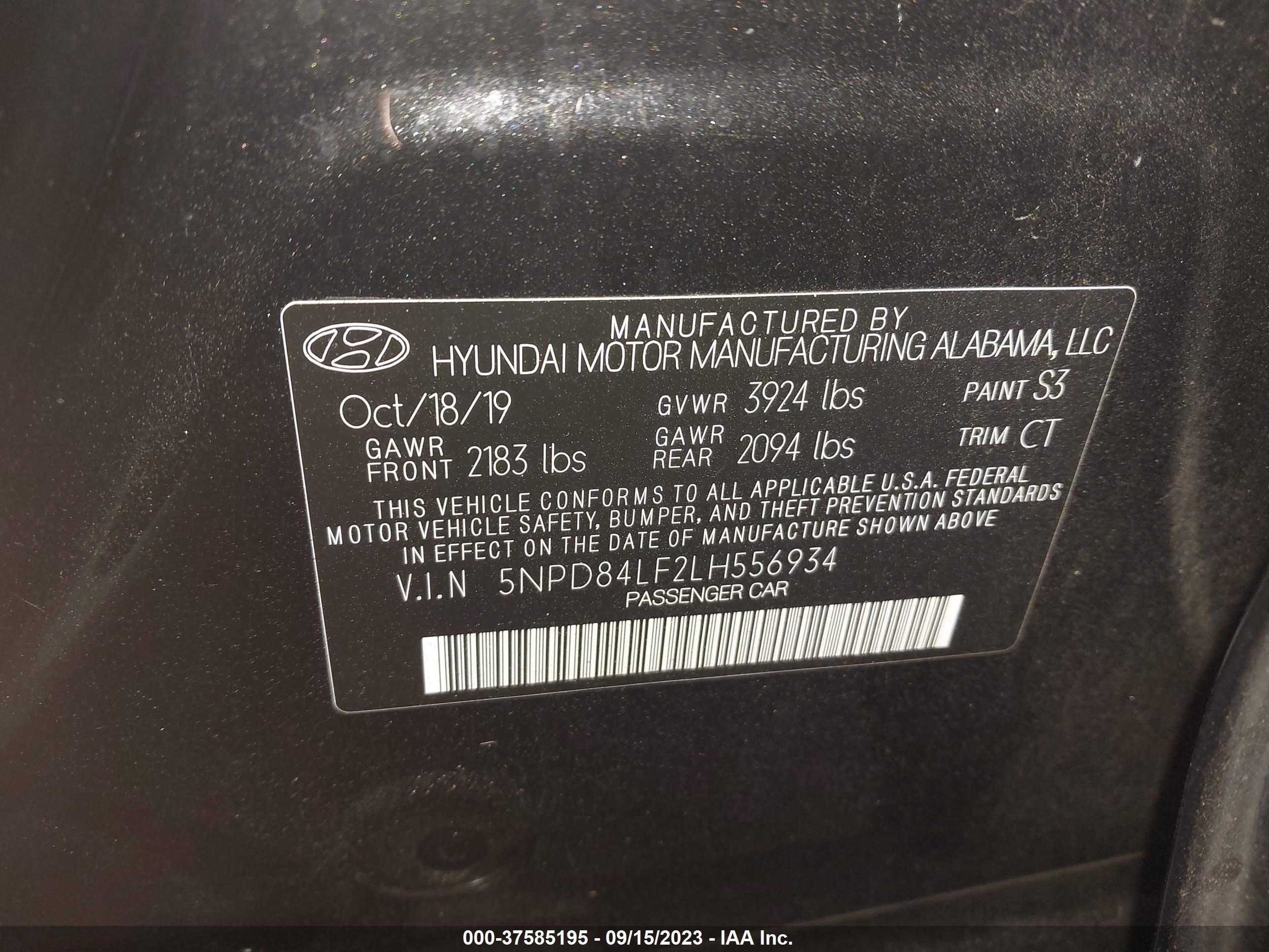 Photo 8 VIN: 5NPD84LF2LH556934 - HYUNDAI ELANTRA 