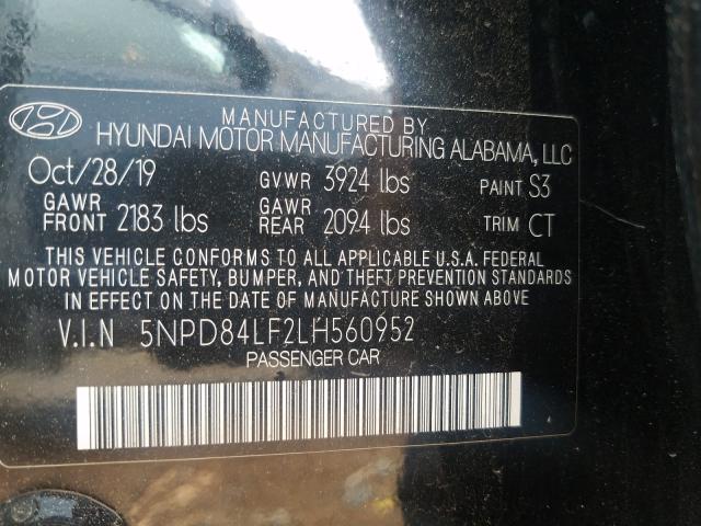 Photo 9 VIN: 5NPD84LF2LH560952 - HYUNDAI ELANTRA SE 