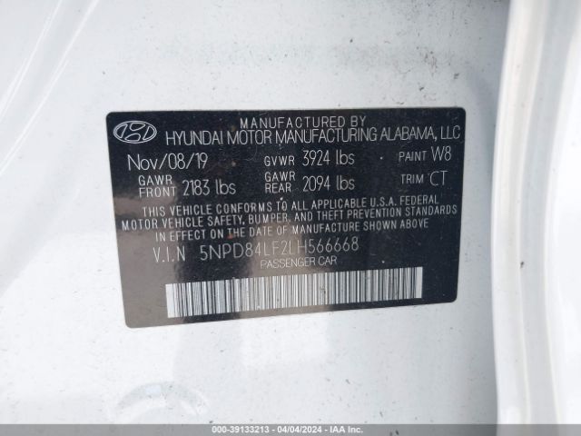 Photo 8 VIN: 5NPD84LF2LH566668 - HYUNDAI ELANTRA 