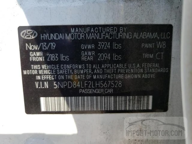 Photo 11 VIN: 5NPD84LF2LH567528 - HYUNDAI ELANTRA 