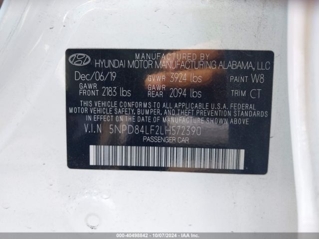 Photo 8 VIN: 5NPD84LF2LH572390 - HYUNDAI ELANTRA 