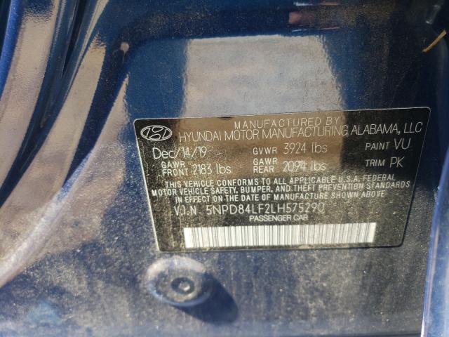 Photo 9 VIN: 5NPD84LF2LH575290 - HYUNDAI ELANTRA SE 