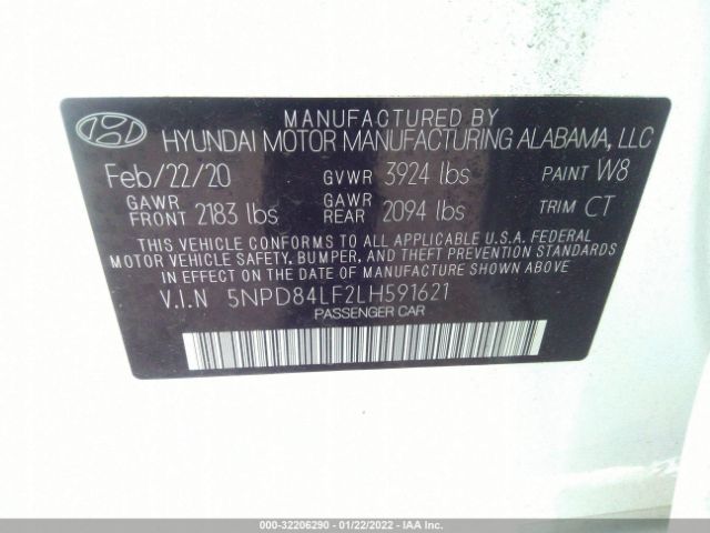 Photo 8 VIN: 5NPD84LF2LH591621 - HYUNDAI ELANTRA 