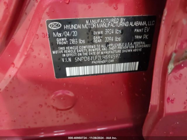 Photo 8 VIN: 5NPD84LF2LH594597 - HYUNDAI ELANTRA 