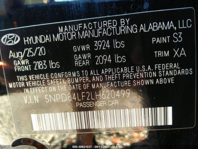 Photo 8 VIN: 5NPD84LF2LH620499 - HYUNDAI ELANTRA 