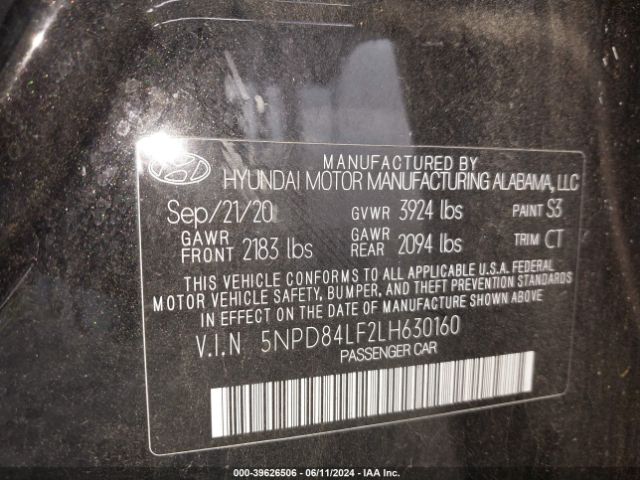 Photo 8 VIN: 5NPD84LF2LH630160 - HYUNDAI ELANTRA 