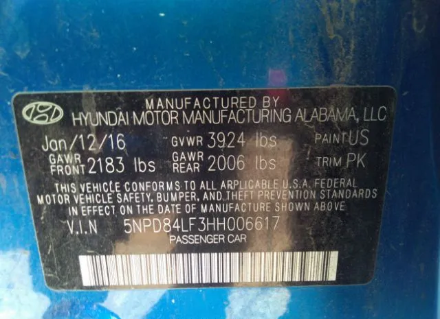 Photo 8 VIN: 5NPD84LF3HH006617 - HYUNDAI ELANTRA 