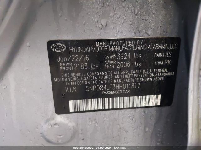 Photo 8 VIN: 5NPD84LF3HH011817 - HYUNDAI ELANTRA 