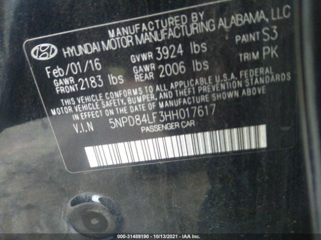 Photo 8 VIN: 5NPD84LF3HH017617 - HYUNDAI ELANTRA 