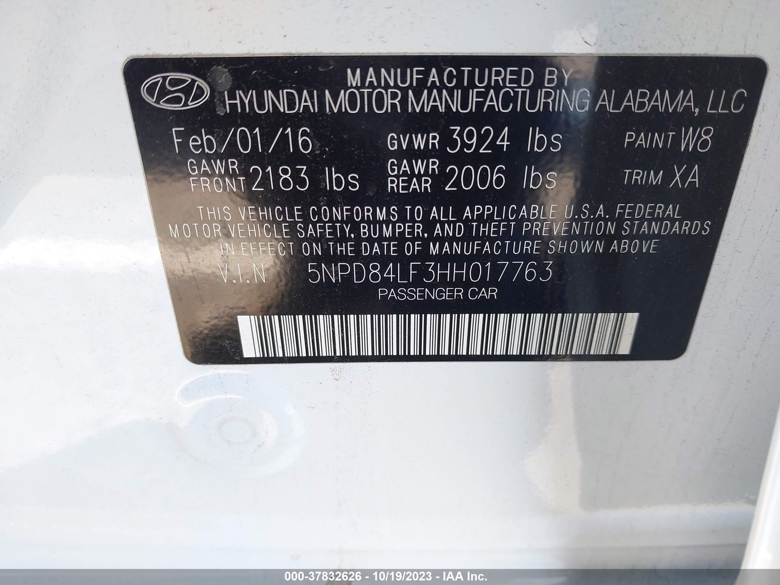 Photo 8 VIN: 5NPD84LF3HH017763 - HYUNDAI ELANTRA 