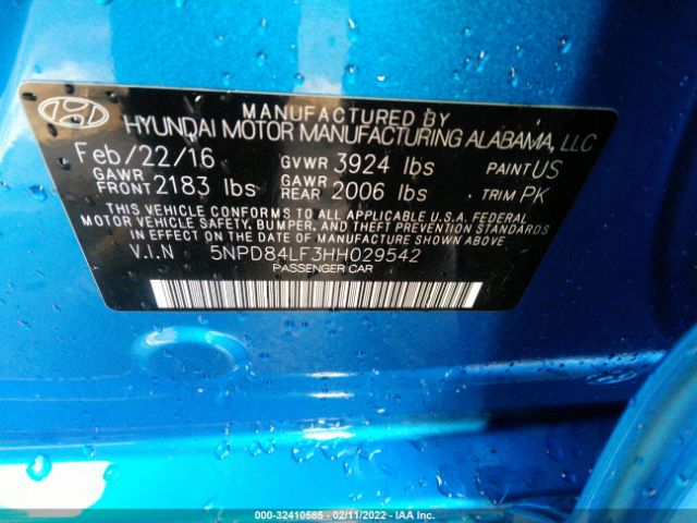 Photo 8 VIN: 5NPD84LF3HH029542 - HYUNDAI ELANTRA 