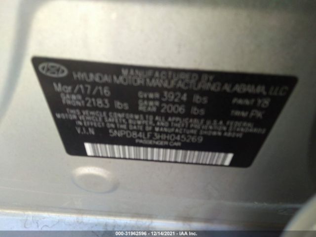 Photo 8 VIN: 5NPD84LF3HH045269 - HYUNDAI ELANTRA 