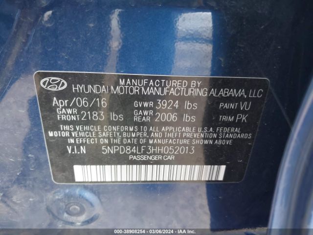 Photo 8 VIN: 5NPD84LF3HH052013 - HYUNDAI ELANTRA 