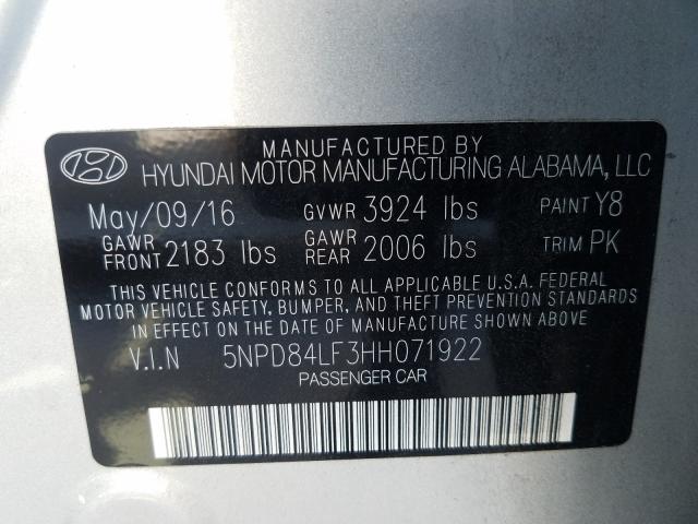 Photo 9 VIN: 5NPD84LF3HH071922 - HYUNDAI ELANTRA SE 