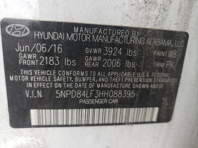 Photo 9 VIN: 5NPD84LF3HH088395 - HYUNDAI ELANTRA SE 