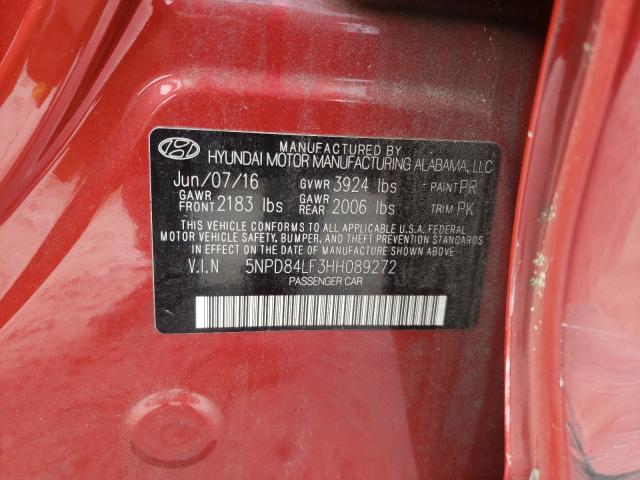 Photo 9 VIN: 5NPD84LF3HH089272 - HYUNDAI ELANTRA SE 