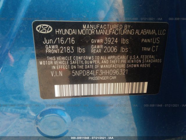 Photo 8 VIN: 5NPD84LF3HH096321 - HYUNDAI ELANTRA 