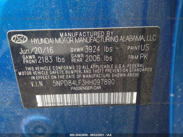 Photo 8 VIN: 5NPD84LF3HH097890 - HYUNDAI ELANTRA 