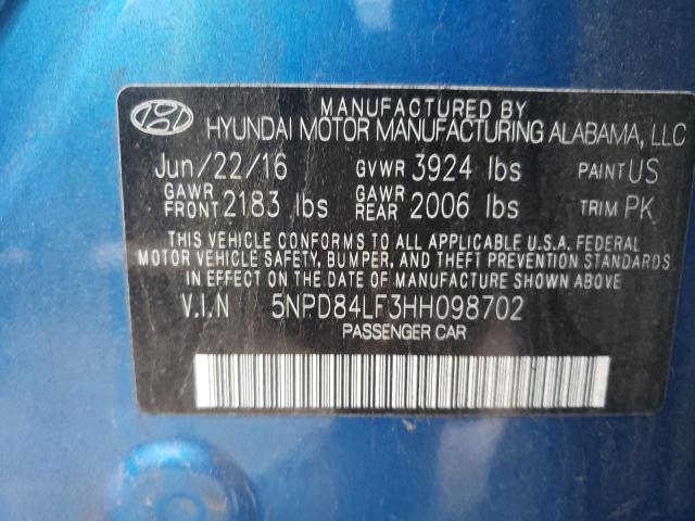 Photo 11 VIN: 5NPD84LF3HH098702 - HYUNDAI ELANTRA 