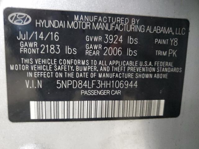 Photo 11 VIN: 5NPD84LF3HH106944 - HYUNDAI ELANTRA SE 