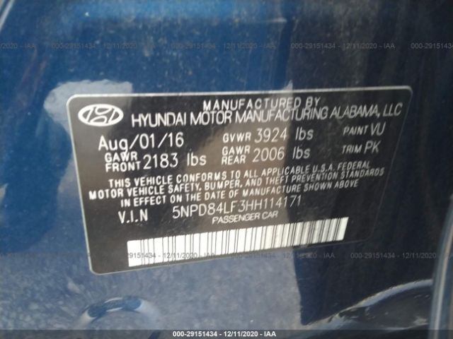 Photo 8 VIN: 5NPD84LF3HH114171 - HYUNDAI ELANTRA 