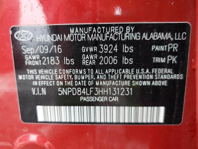 Photo 12 VIN: 5NPD84LF3HH131231 - HYUNDAI ELANTRA 