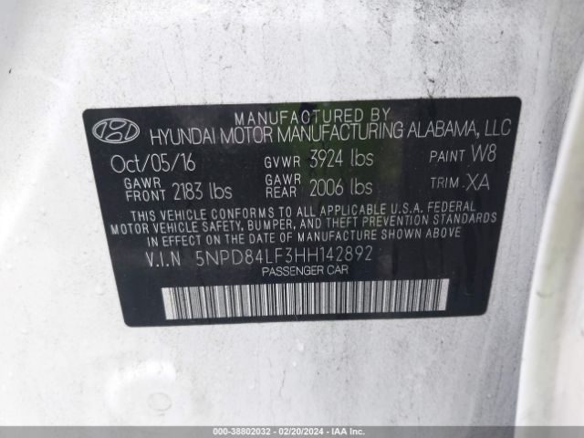 Photo 8 VIN: 5NPD84LF3HH142892 - HYUNDAI ELANTRA 