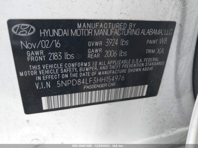 Photo 8 VIN: 5NPD84LF3HH154976 - HYUNDAI ELANTRA 