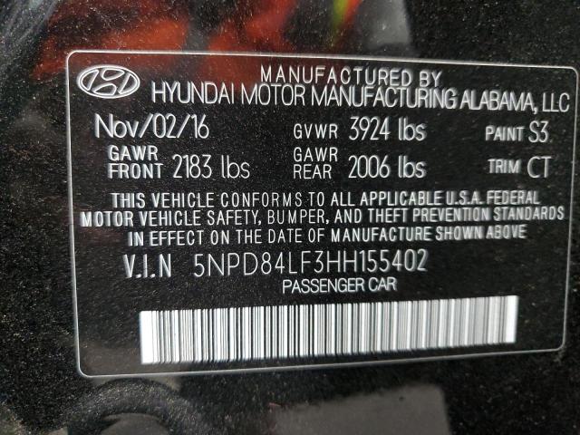 Photo 11 VIN: 5NPD84LF3HH155402 - HYUNDAI ELANTRA 