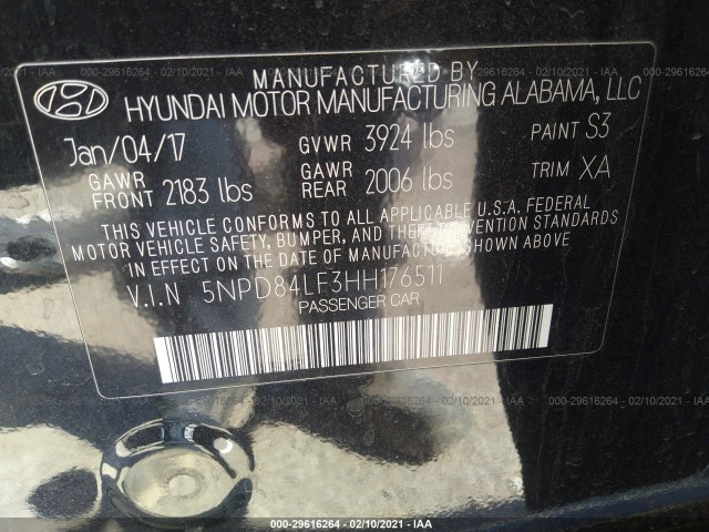 Photo 8 VIN: 5NPD84LF3HH176511 - HYUNDAI ELANTRA 