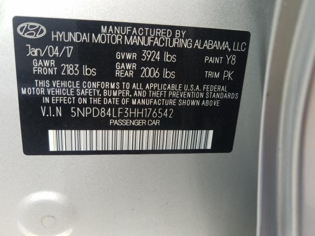 Photo 9 VIN: 5NPD84LF3HH176542 - HYUNDAI ELANTRA SE 