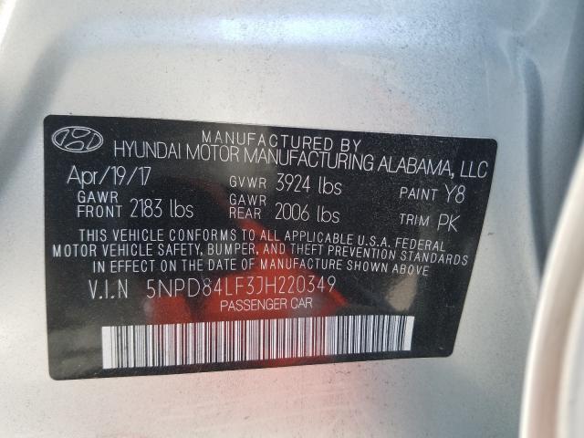 Photo 9 VIN: 5NPD84LF3JH220349 - HYUNDAI ELANTRA SE 