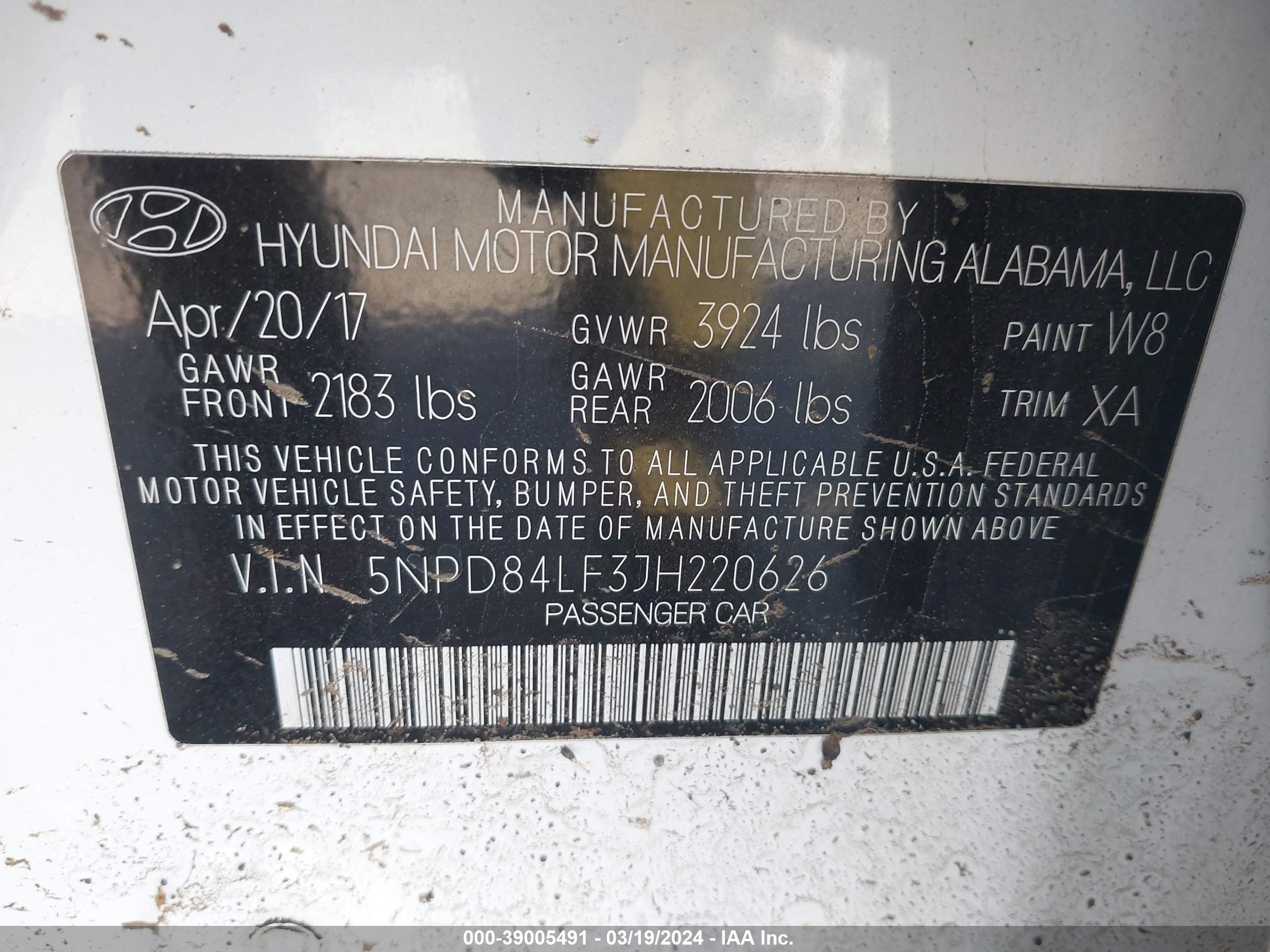 Photo 8 VIN: 5NPD84LF3JH220626 - HYUNDAI ELANTRA 