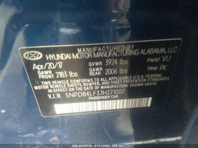 Photo 8 VIN: 5NPD84LF3JH221002 - HYUNDAI ELANTRA 