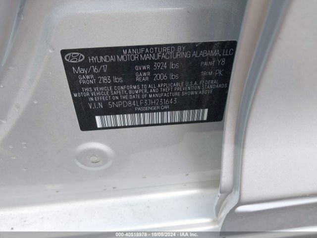 Photo 8 VIN: 5NPD84LF3JH231643 - HYUNDAI ELANTRA 