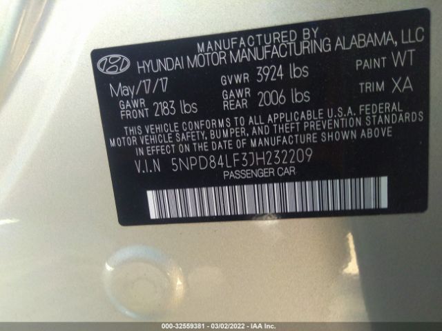 Photo 8 VIN: 5NPD84LF3JH232209 - HYUNDAI ELANTRA 