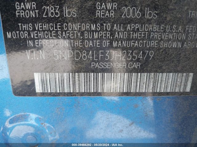 Photo 8 VIN: 5NPD84LF3JH235479 - HYUNDAI ELANTRA 