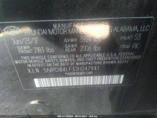 Photo 8 VIN: 5NPD84LF3JH247941 - HYUNDAI ELANTRA 