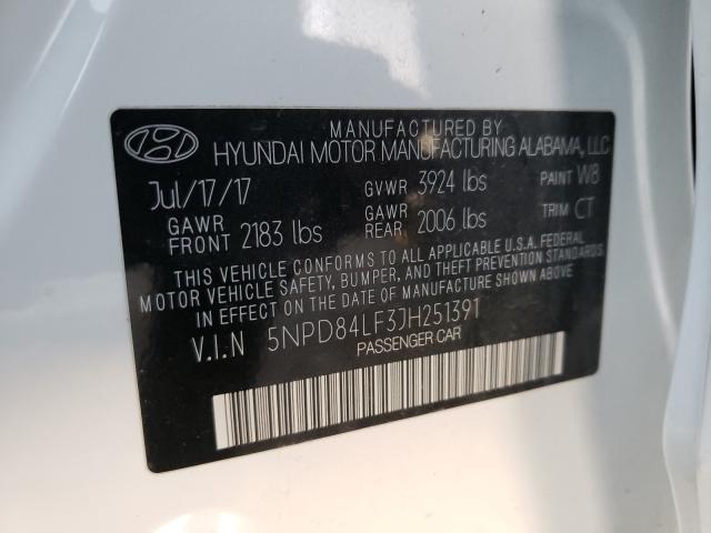 Photo 9 VIN: 5NPD84LF3JH251391 - HYUNDAI ELANTRA SE 