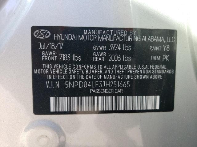 Photo 9 VIN: 5NPD84LF3JH251665 - HYUNDAI ELANTRA SE 