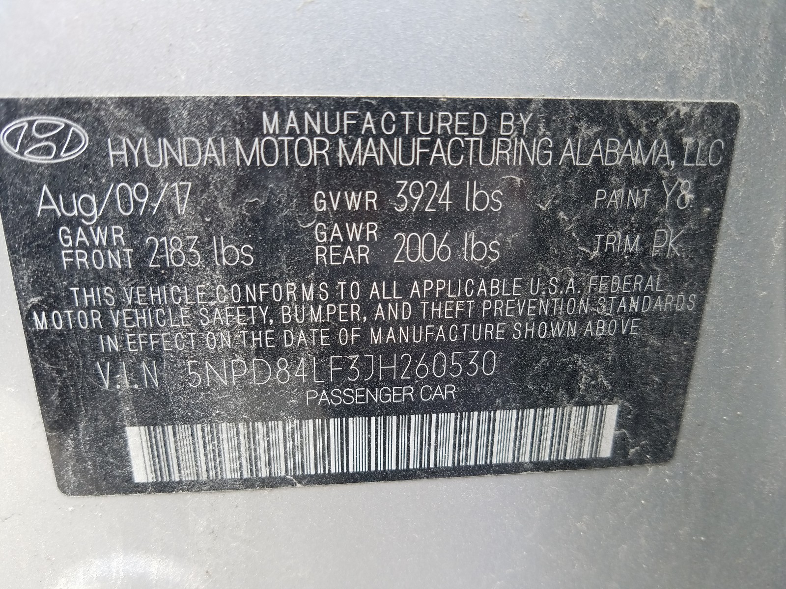 Photo 9 VIN: 5NPD84LF3JH260530 - HYUNDAI ELANTRA SE 