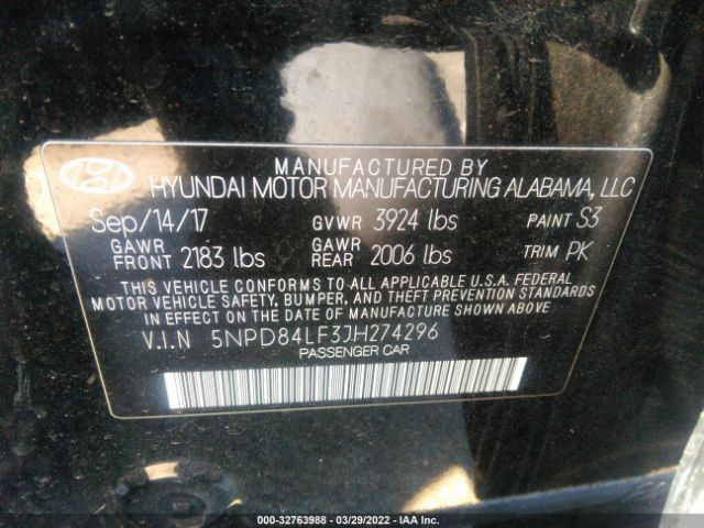 Photo 8 VIN: 5NPD84LF3JH274296 - HYUNDAI ELANTRA 